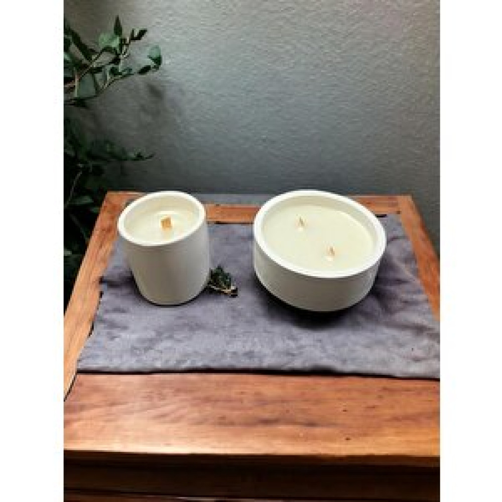 BumBum Bumbum 2'li Özel Seri Soya Wax %100 Naturel Renkli Beton Saksılı Yasemin Kokulu Candle Dekoratif Mum Handmade El Yapımı Beyaz Dekoratif Mum Fiyatı