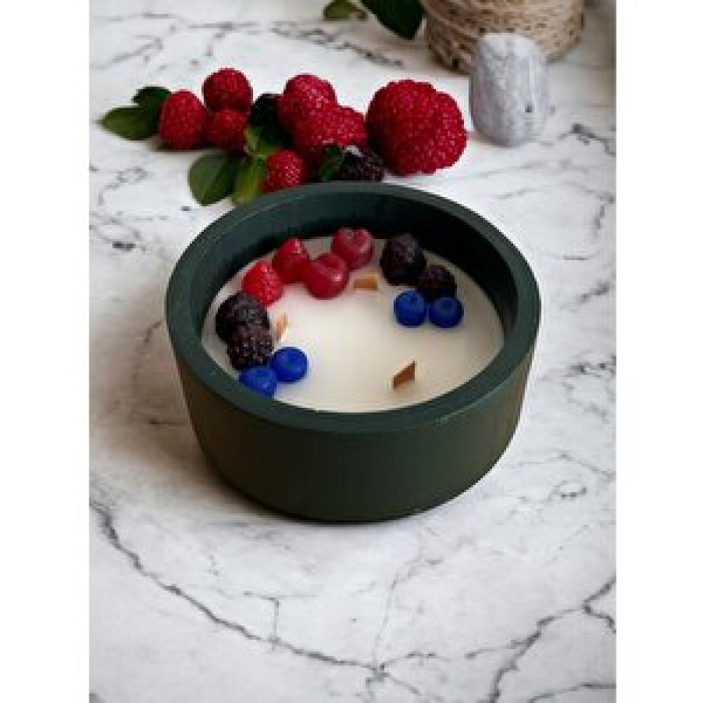 BumBum Bumbum Özel Renkli soya Wax %100 Naturel Beton Saksı Tropikal Meyve Kokulu Candle Dekoratif Mum Handmade El Yapımı Haki Yeşil Dekoratif Mum Fiyatı