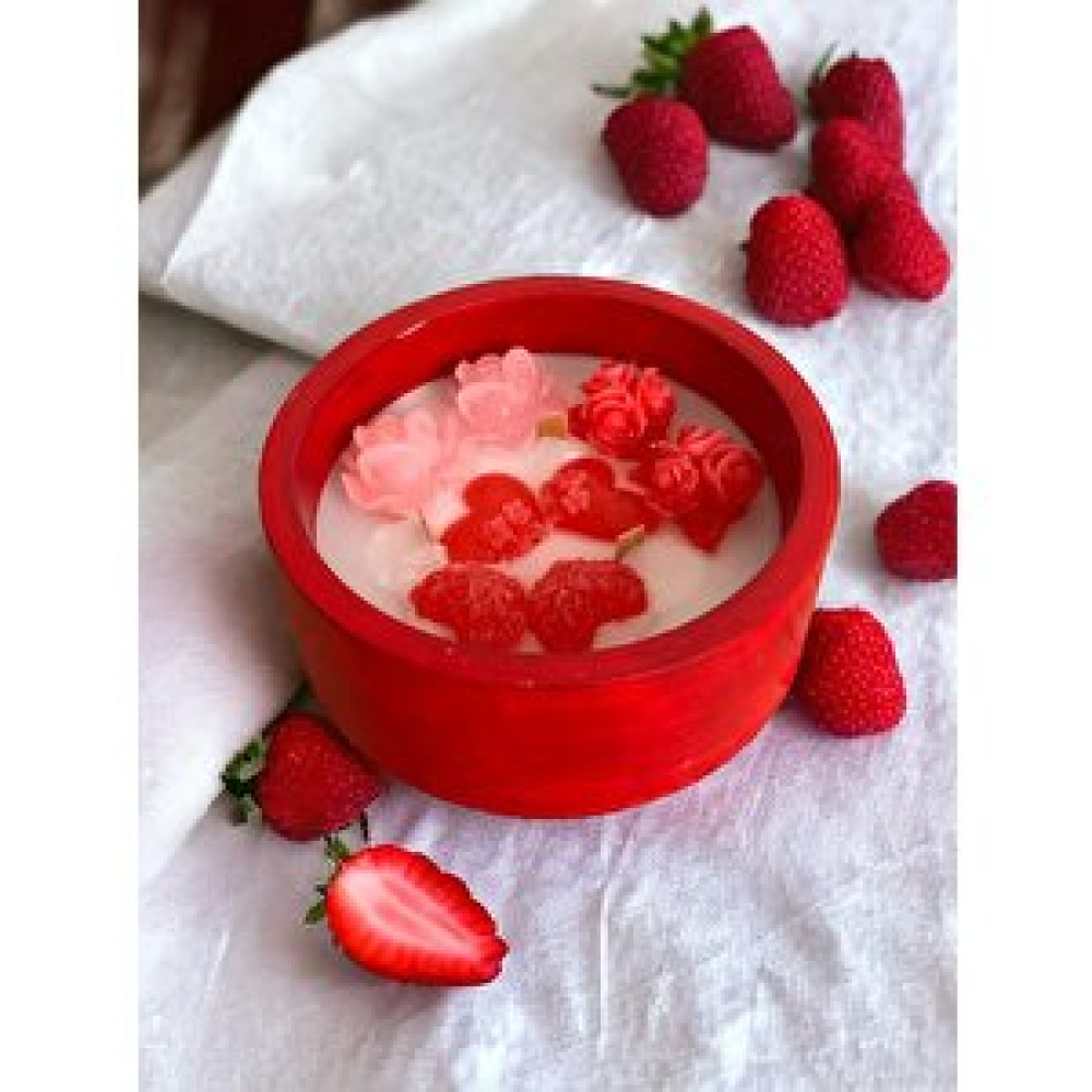 BumBum Bumbum Özel Soya Wax %100 Naturel Renkli Beton Saksı Gül Kokulu Candle Dekoratif Mum Handmade El Yapımı Kırmızı Dekoratif Mum Fiyatı