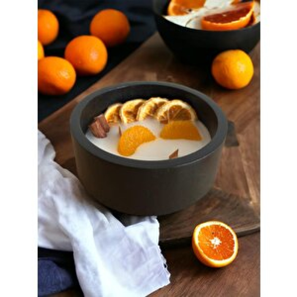 BumBum Bumbum Özel Soya Wax %100 Naturel Renkli Beton Saksı Tarçın Kokulu Candle Dekoratif Mum Handmade El Yapımı Siyah Dekoratif Mum Fiyatı