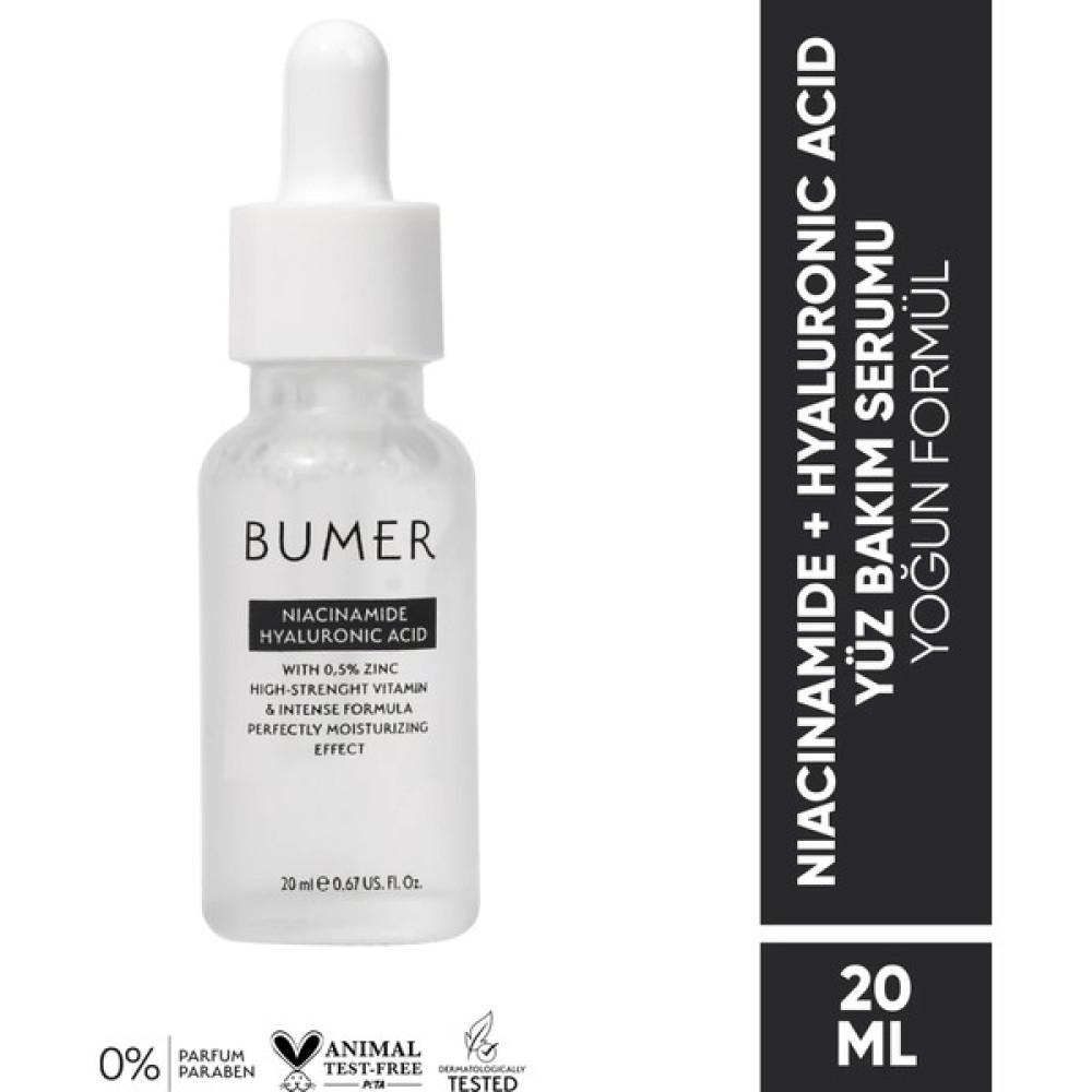 Bumer Niacinamide + Hyaluronic Acid Yoğunlaştırılmış Yüz Bakım Serumu 20ML. Anti-Aging / Yaşlanma Karşıtı Fiyatı