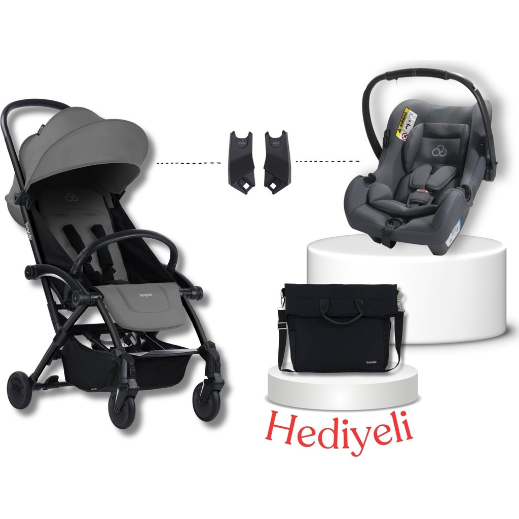 Bumprider Connect³ Black-Grey Bebek Arabası & Connect Trn Grup 0+ Oto Koltuğu Grey & Oto Koltuk Adaptörü Bebek Arabası ve Pusetler Fiyatı