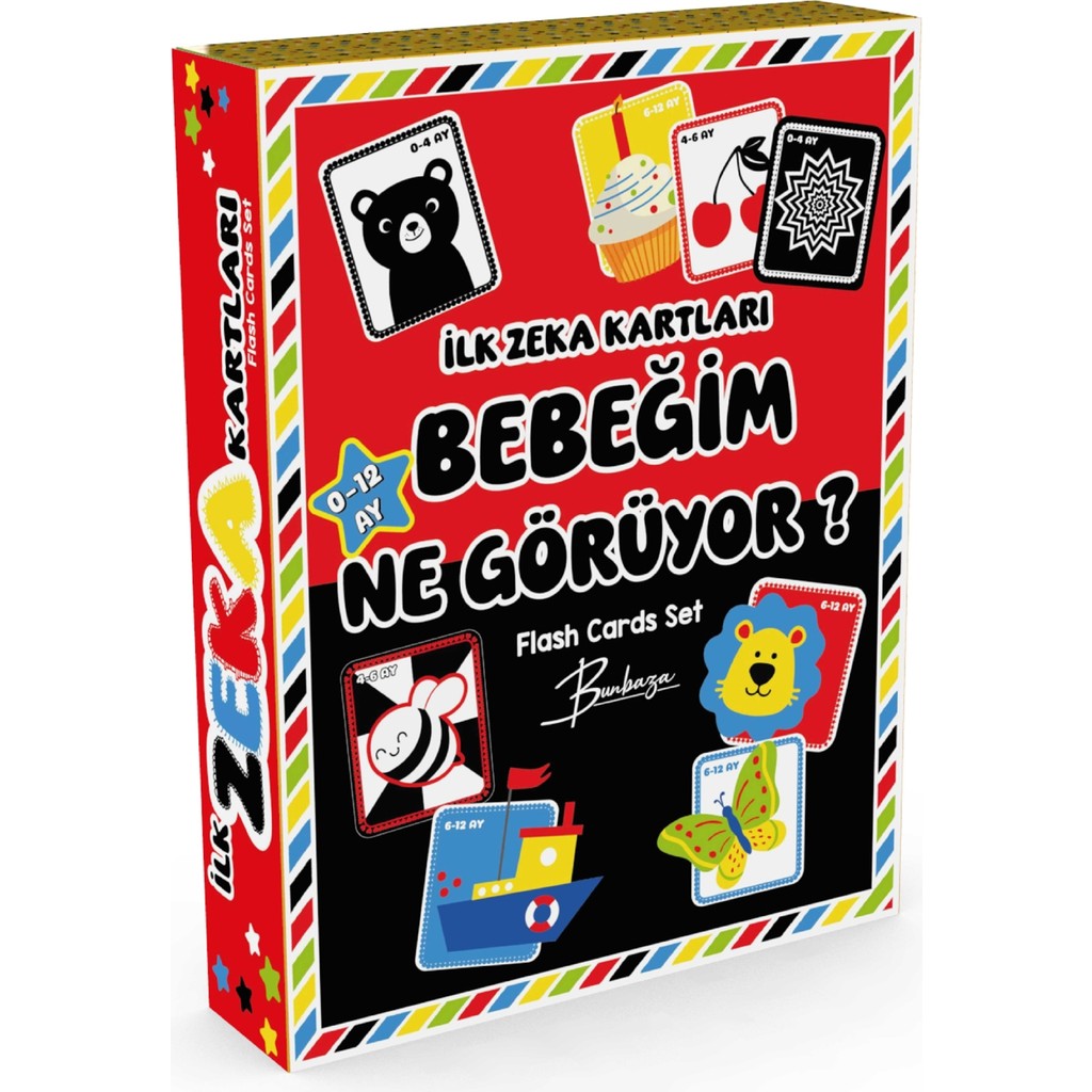 Bunbaza Bebeğim Ne Görüyor? Zeka Kartları (0–12 Ay) – Yüksek Kontrastlı Bebek Kartları Diğer Fiyatı