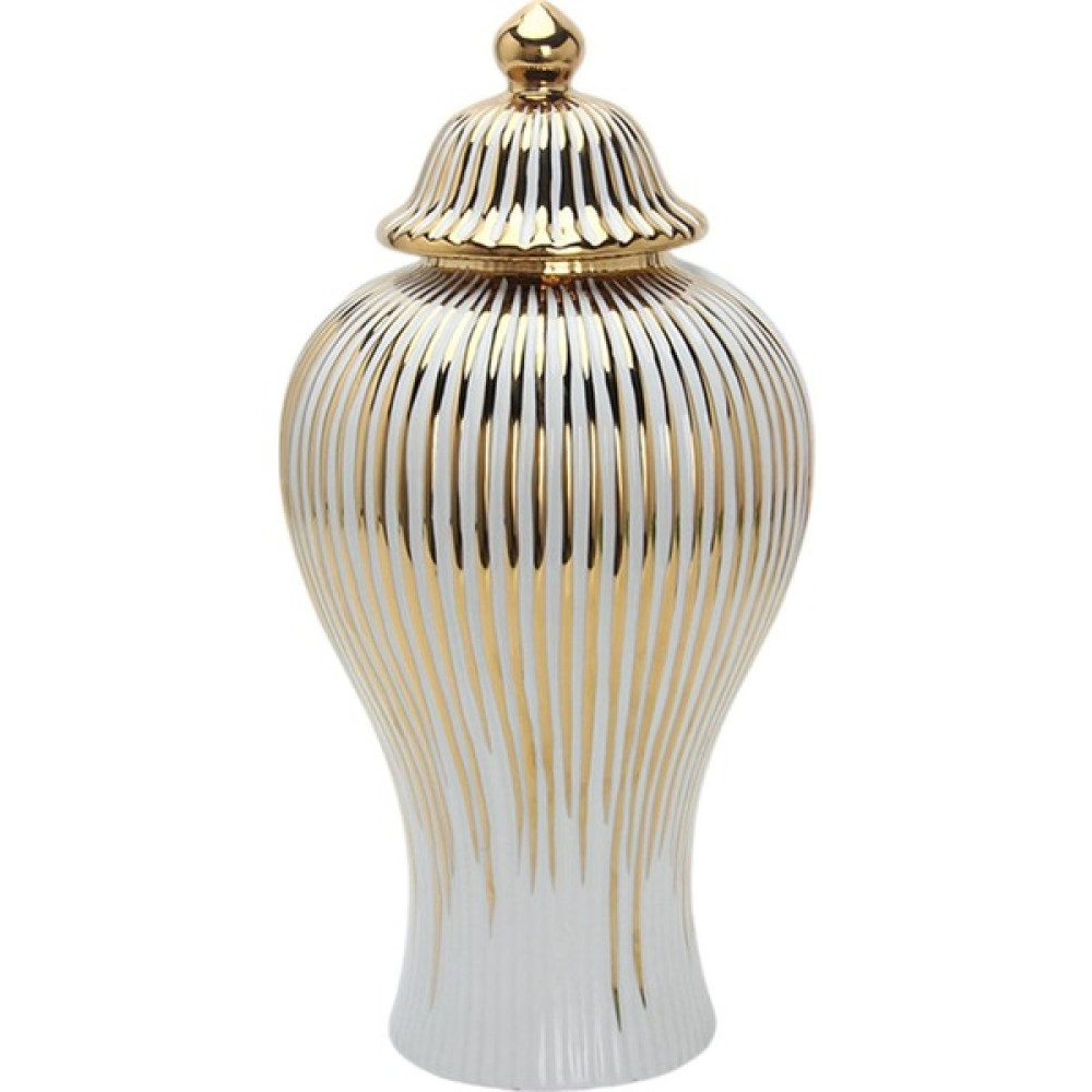 Bunblic Kapaklı Seramik Zencefil Kavanozu Porselen Vazo Merkezi Süs Çiçek 6.30X6.30X11.81INCH (Yurt Dışından) - Beyaz Hediyelik Eşya Fiyatı