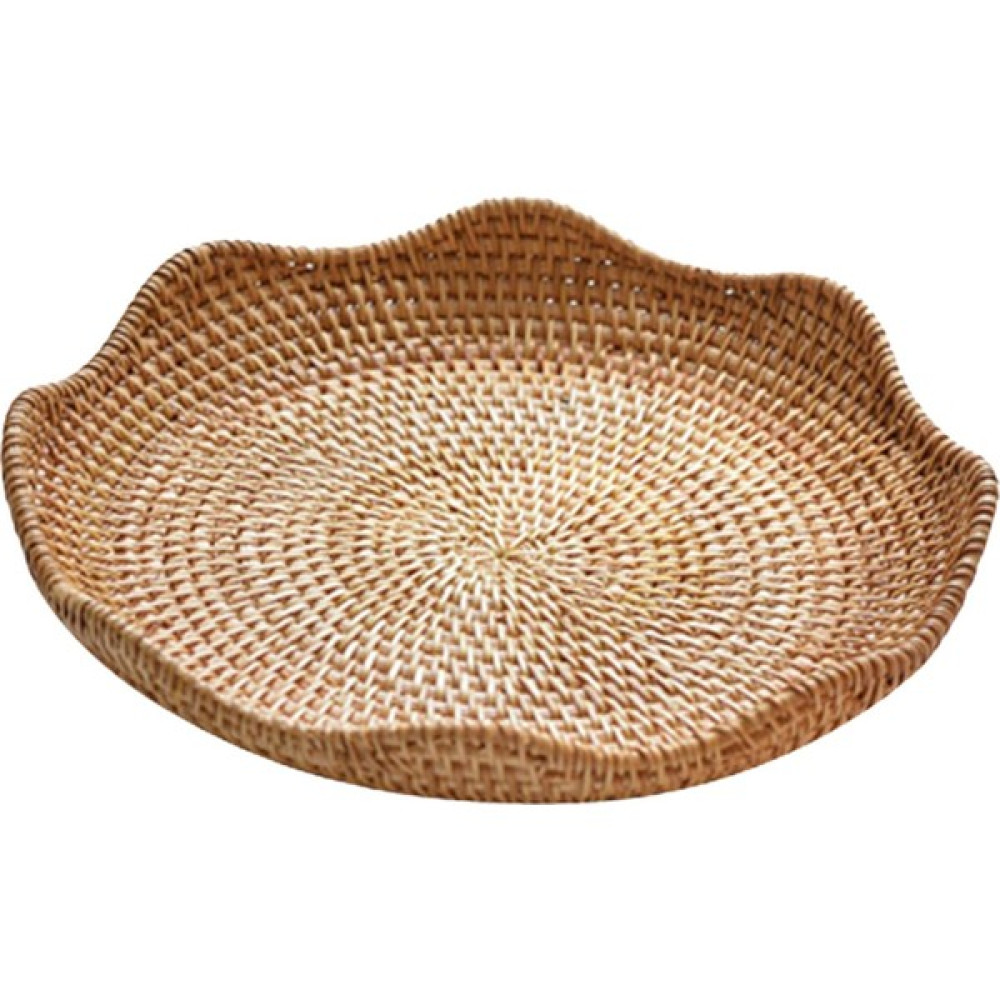 Bunblic Rattan Yuvarlak Servis Tepsisi Teşhir Tabakları Meyve Sepeti Fındık Için Hasır Tepsi 23 CmX4 Cm (Yurt Dışından) Servis Tepsisi Fiyatı