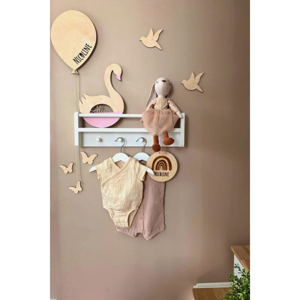 Bundle 60 cm Beyaz Renk Raf Askılık Dekoratif Kitaplık, 1. Sınıf Çam Ağacı Üretimi. Çocuk Odası Rafları. - 60x20x9 Duvar Rafı Fiyatı