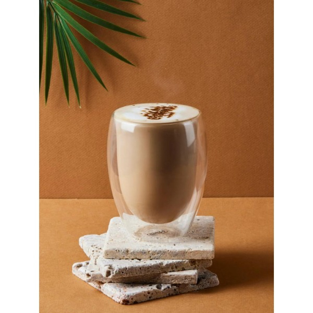 Bune Box Çift Cidarlı 350ML Cam Bardak | Çift Cidarlı Bardak Double Wall Glass Latte Bardağı Double Latte - Şeffaf Fincan / Bardak / Kahve Takımı Fiyatı