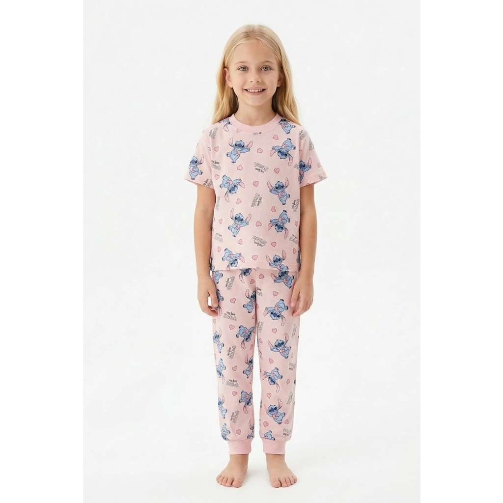 Bunny Hopp Sevimli Karakter Desenli Kız Çocuk Pijama Takımı - %100 Pamuklu Pembe Uyku Seti Diğer Fiyatı