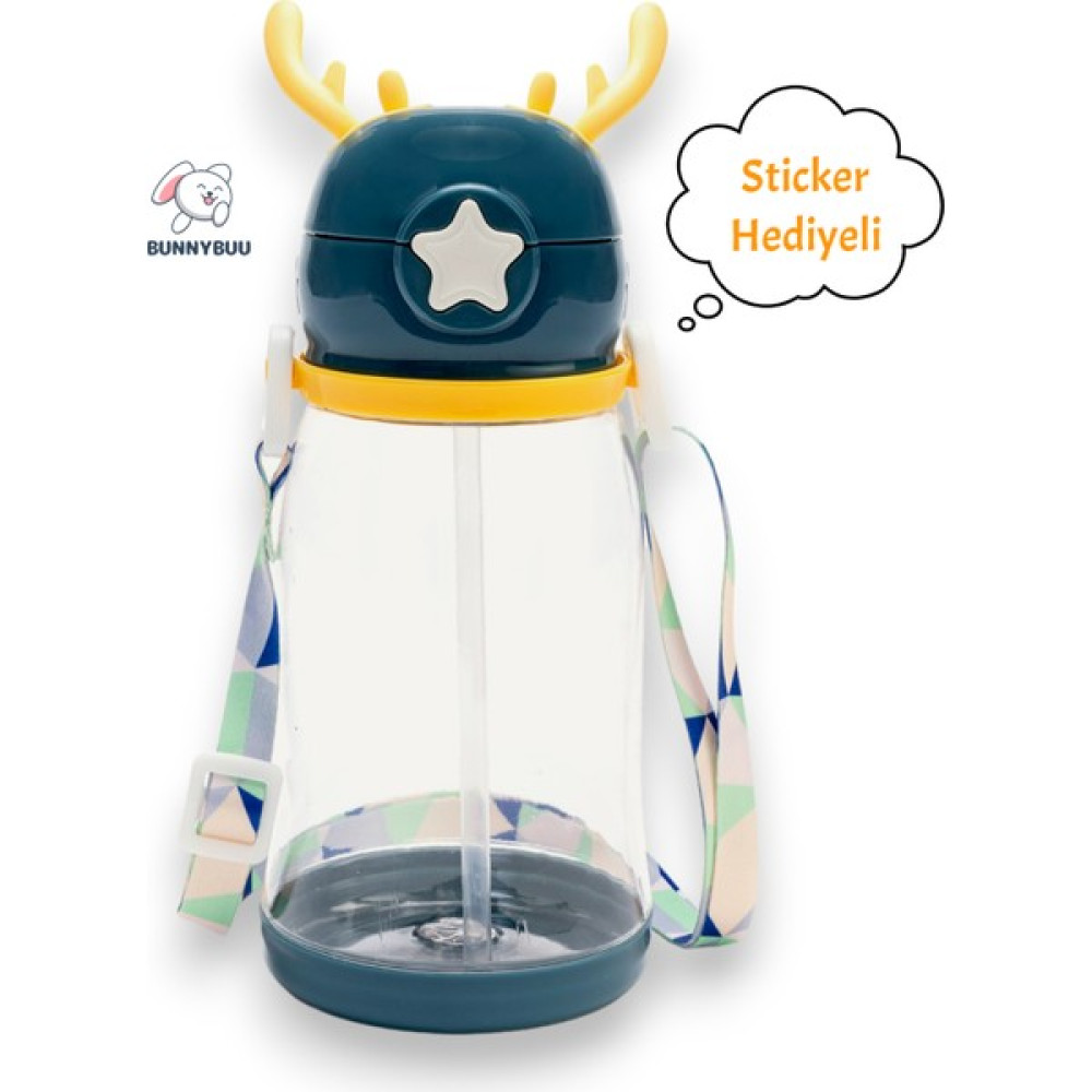Bunnybuu 500 ml Pipetli Bebek Çocuk Suluk Su Matarası Eğitici Bardak Bpa içermez - Koyu Yeşil Bebek Beslenme Gereçleri Fiyatı