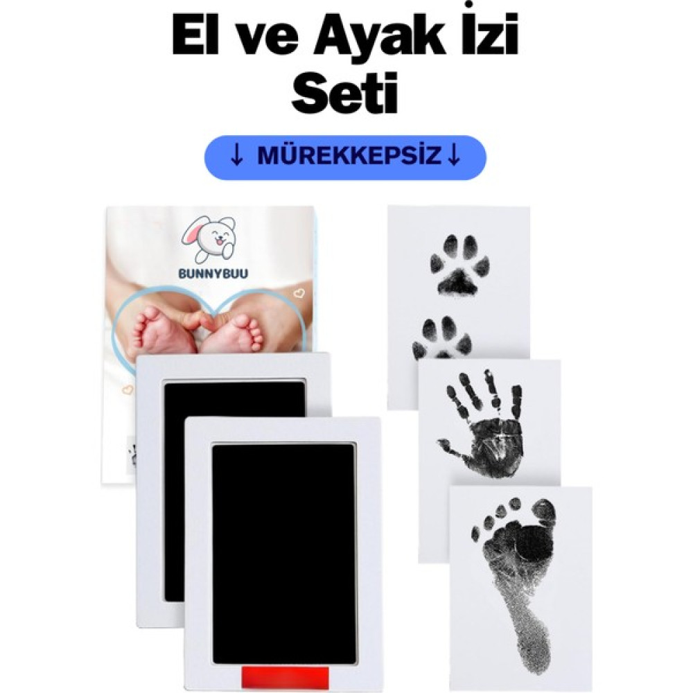 Bunnybuu Bebek El Veya Ayak Izi Seti Toksik Olmayan Mürekkepsiz Baskı Kiti Yenidoğan Uyumlu Bebek Hediyelik Çocuk Hediyelik - Beyaz Anne, Bebek Fiyatı