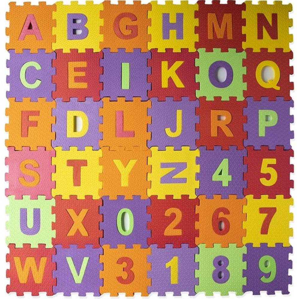 Bunnybuu Eva Puzzle Oyun Matı 36 Parça 12cm x 12cm Harfler ve Sayılar - Renkli - 12 x 12 cm Oyuncak Fiyatı