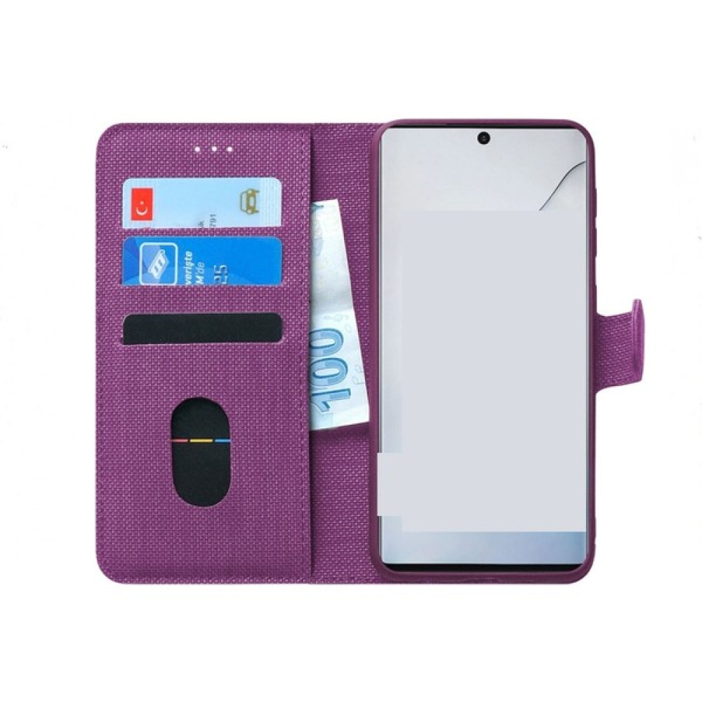 Bunnys Xaiomi Mi 11 Kılıf Kumaş Cüzdan Kılıf Kapaklı Kılıf - Xiaomi Mi 11 - Mor Cep Telefonu Kılıfı Fiyatı