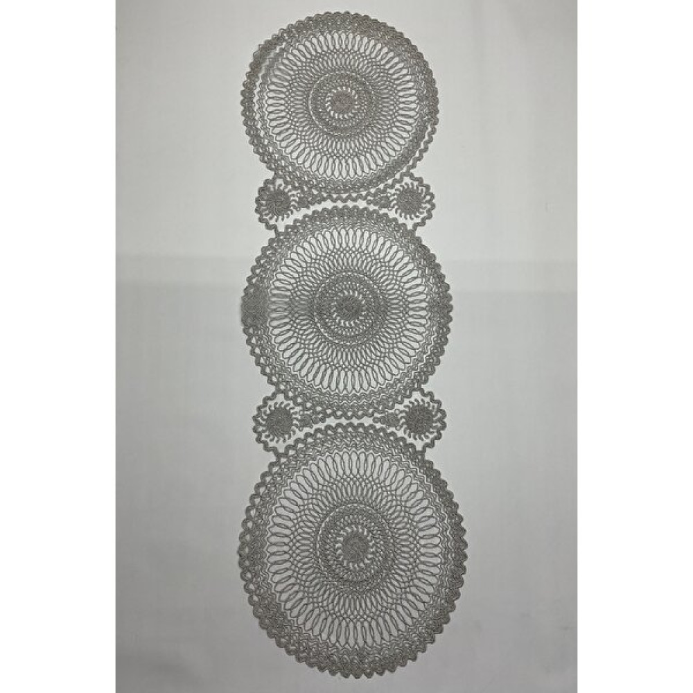 Bünyamin Çalışkan Fransız Dantelli Supla Runner - Supla Runner - Gri - 39 x 113 cm Masa Örtüsü Fiyatı