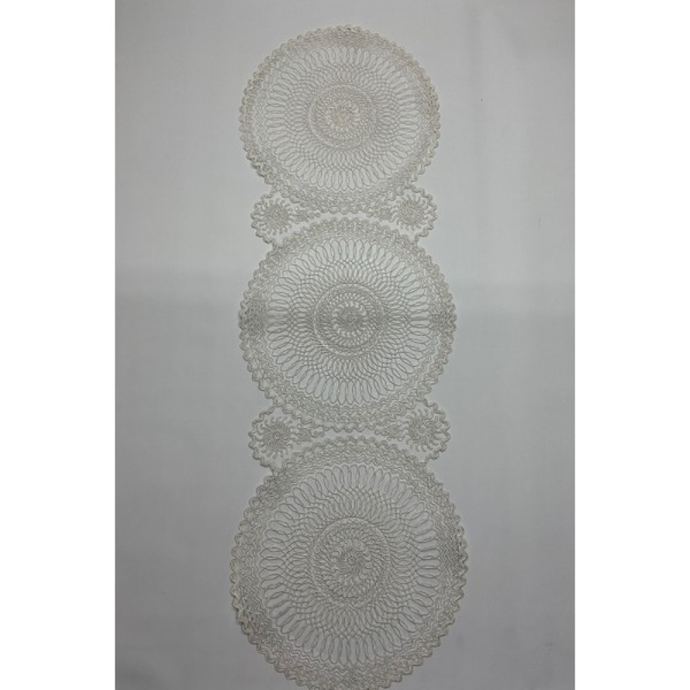 Bünyamin Çalışkan Fransız Dantelli Supla Runner - Supla Runner - Krem - 39 x 113 cm Masa Örtüsü Fiyatı