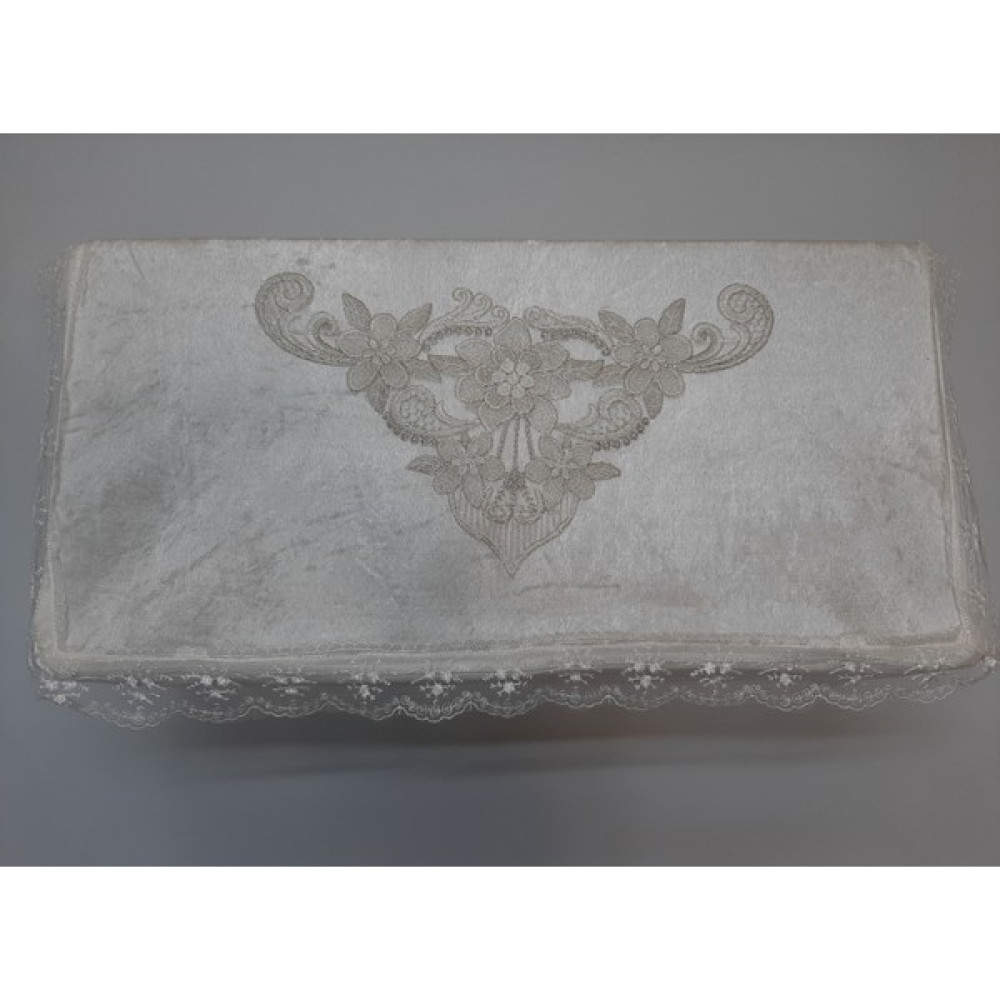 Bünyamin Çalışkan Kadife Kumaş Süngerli Yastık Hurç Fransız Güpürlü Dantel Çeyizlik Yastık Hurç Bohça 65 x 37 x 32 cm. - Krem - 65 x 37 x 32 cm Hurç Fiyatı