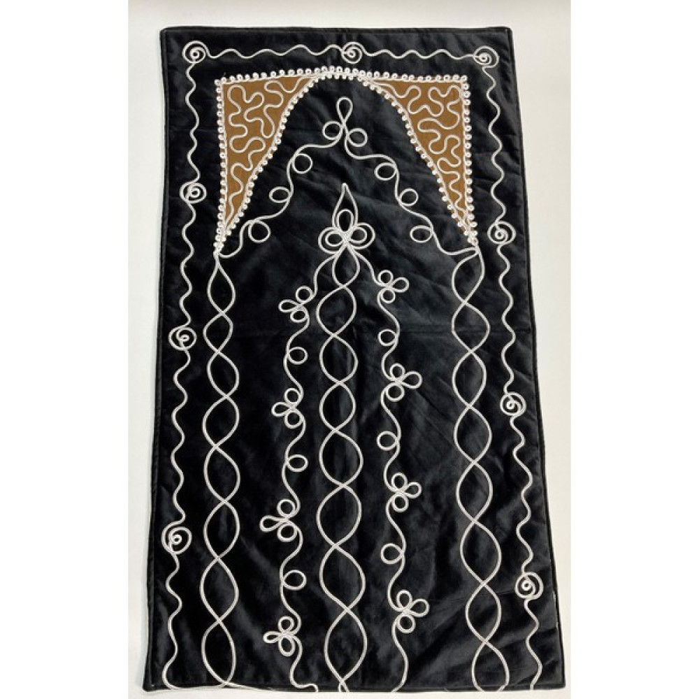 Bünyamin Çalışkan Kadife Seccade Hediyelik Bohçalık Gelin Seti Seccadesi Siyah - 70 x 125 cm Seccade Fiyatı