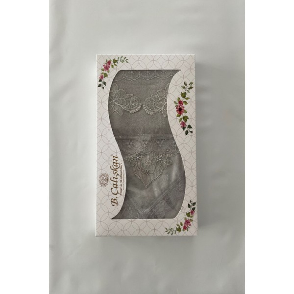 Bünyamin Çalışkan Kadife Seccade Seti 4 Parça - Çeyizlik Kadife Seccade Takımı 4'lü - 80 x 130 cm - Gri Seccade Fiyatı