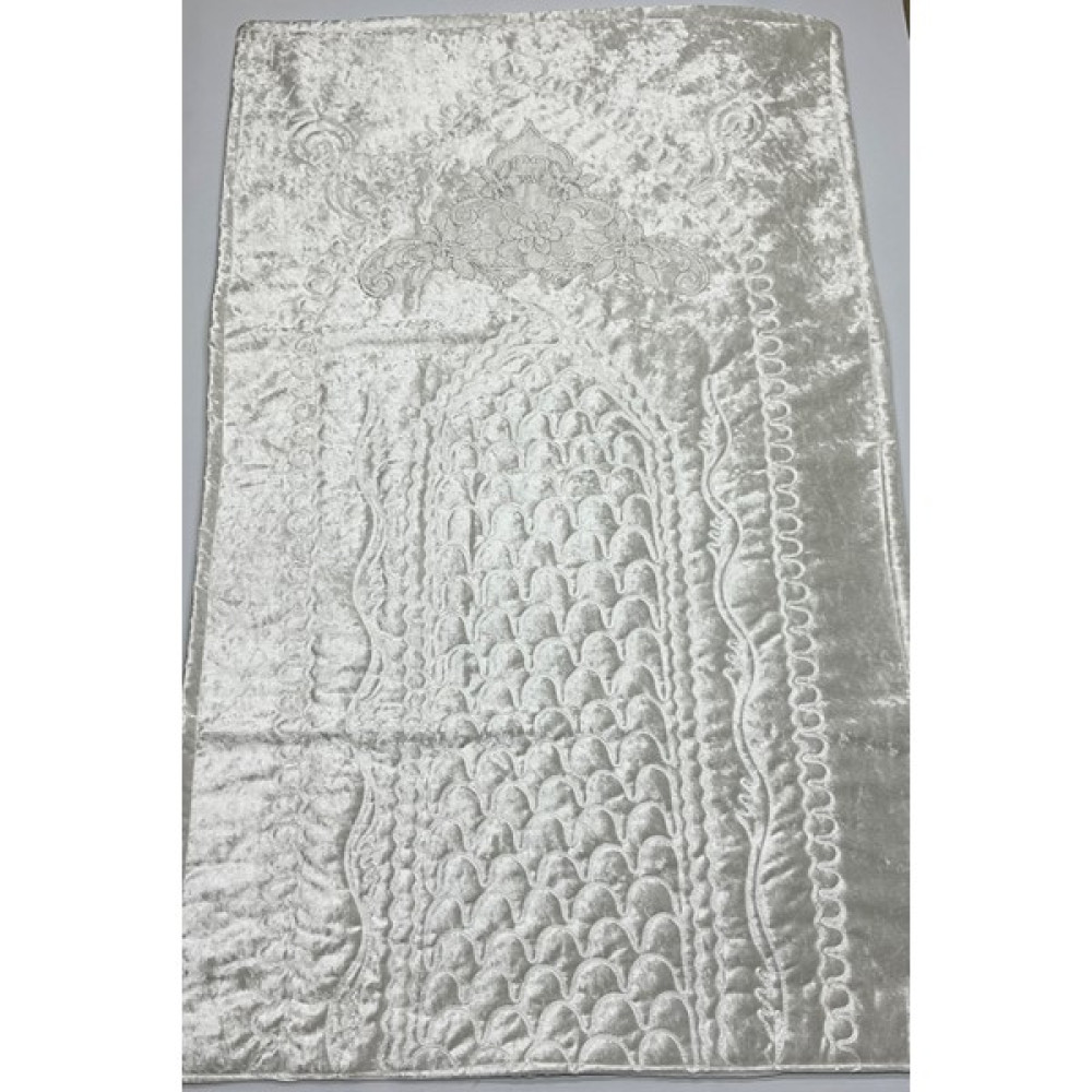 Bünyamin Çalışkan Lüks Kadife Seccade Seti 4 Parça - Çeyizlik Kadife Seccade Takımı - 80 x 130 cm - Krem Seccade Fiyatı