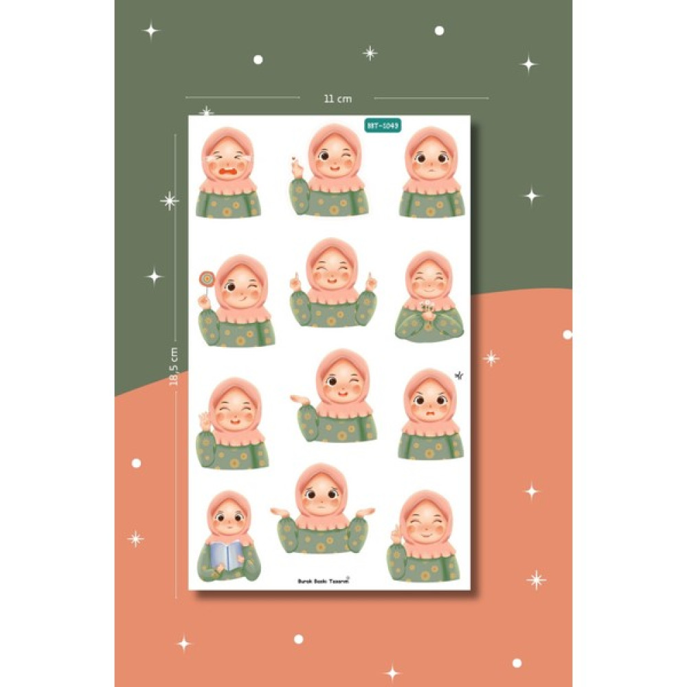 Burak Baskı Tasarım Cute Hijab Girl Islami Sticker Seti , Planlayıcı, Bullet Journal , Çıkartma, Ramazan #S049 Sticker Fiyatı