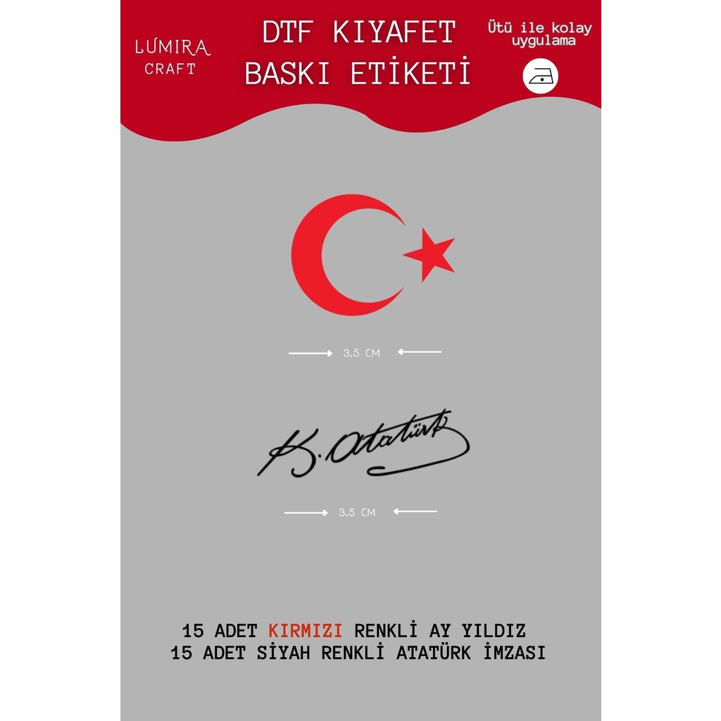 Burak Baskı Tasarım Kırmızı Ay Yıldız Siyah Atatürk Imzası- Baskı Kağıdı, Ütü ile Yapışan Dtf Transfer, 23 Nisan- Tişört Giyim & İç Giyim Fiyatı