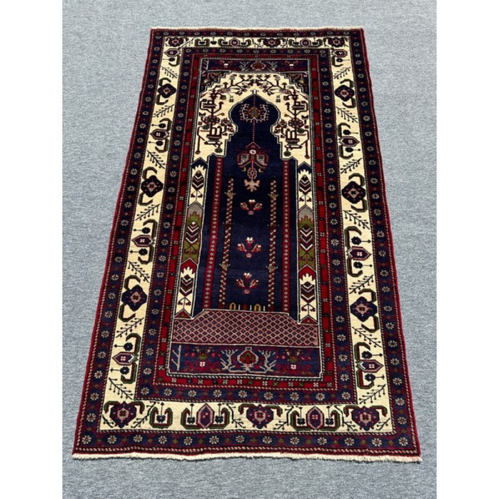 Burak Halı El Dokuma Seccade 120 x 210 Lacivert %100 Yün Büyük Namazlık - 120 x 210 cm Seccade Fiyatı