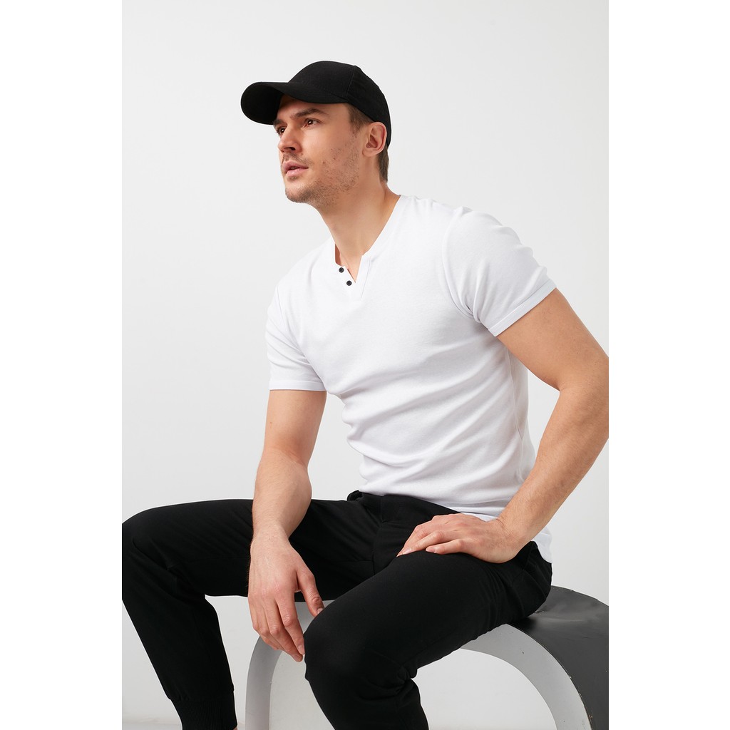 Buratti % 100 Pamuklu V Yaka Slim Fit T Shirt Erkek T Shirt XL Beden" Bayan T-shirt Fiyatı