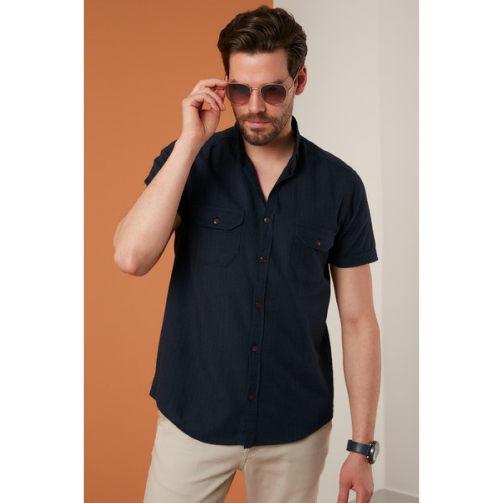 Buratti Düğmeli Yaka % 100 Pamuk Slim Fit Cepli Gömlek Erkek GÖMLEK CF21S111153 Erkek Gömlek Fiyatı