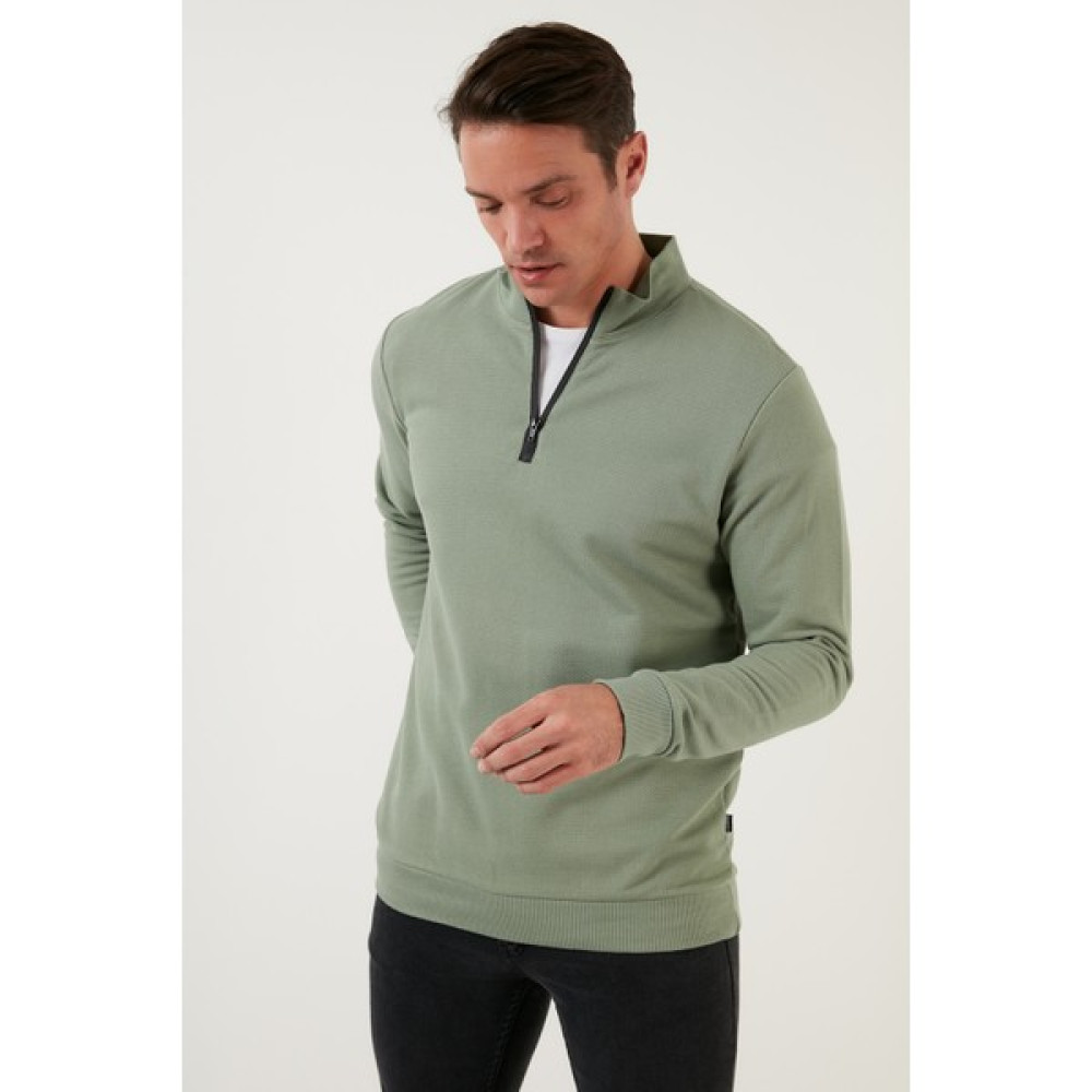 Buratti Pamuklu Slim Fit Yarım Fermuarlı Dik Yaka Sweat Erkek Sweat 5905400 Erkek Sweatshirt Fiyatı