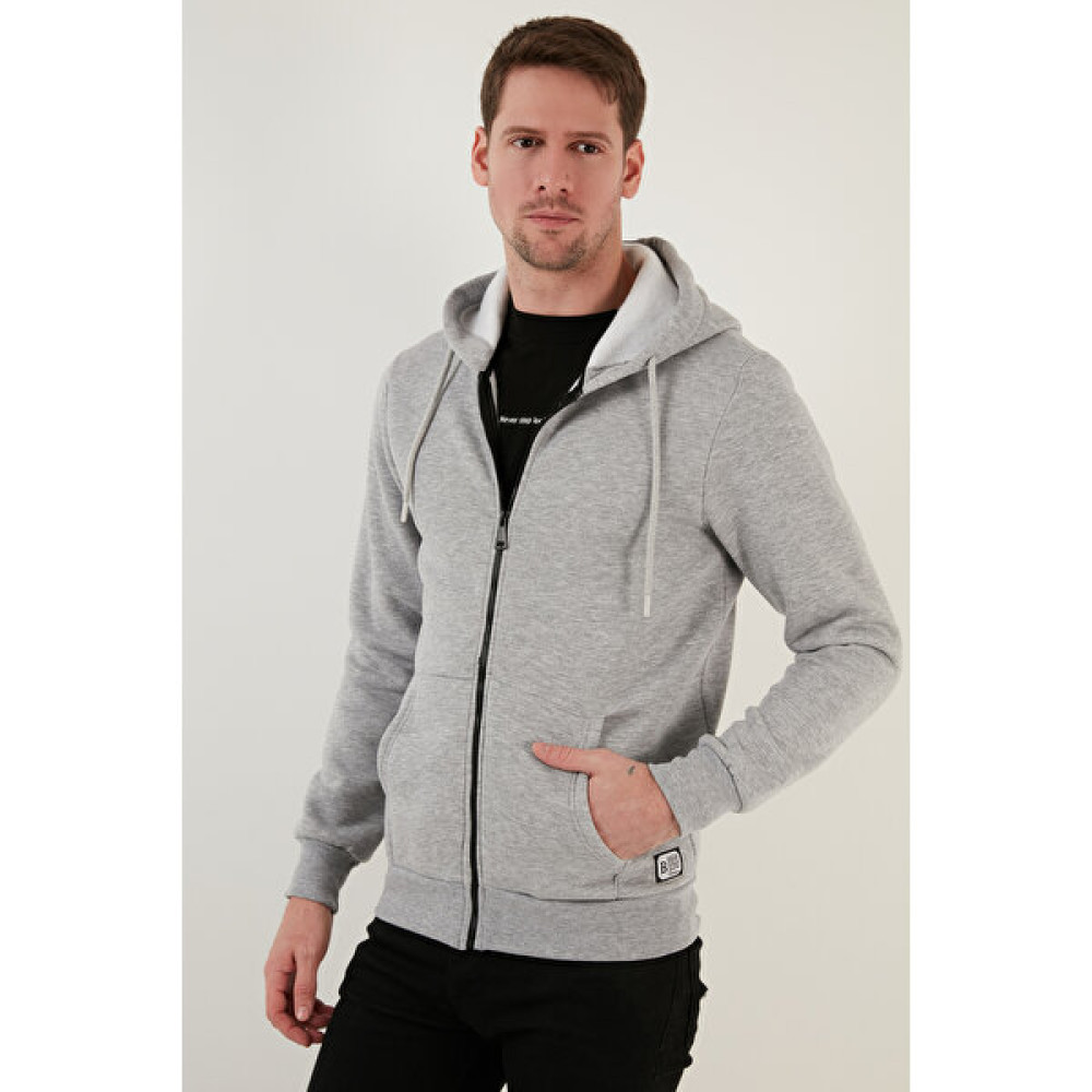 Buratti Slim Fit Kapüşonlu Fermuarlı Içi Tüylü Yumuşak Şardonlu Kışlık Sweat Erkek Sweat 5905340 Erkek Sweatshirt Fiyatı