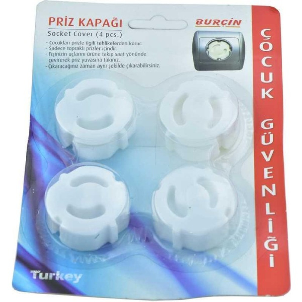 Burçin Çocuk Emniyet Priz Kapağı 4 Lü Paket Prizler Fiyatı