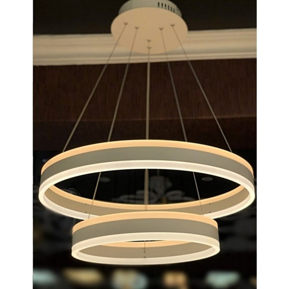 Burenze A+ Luxury Modern Ikili Sarkıt Power LED Oval Avize Kademeli 3 Renk Concept Ürün BURENZE288 - Krem - 1'li Avize Fiyatı