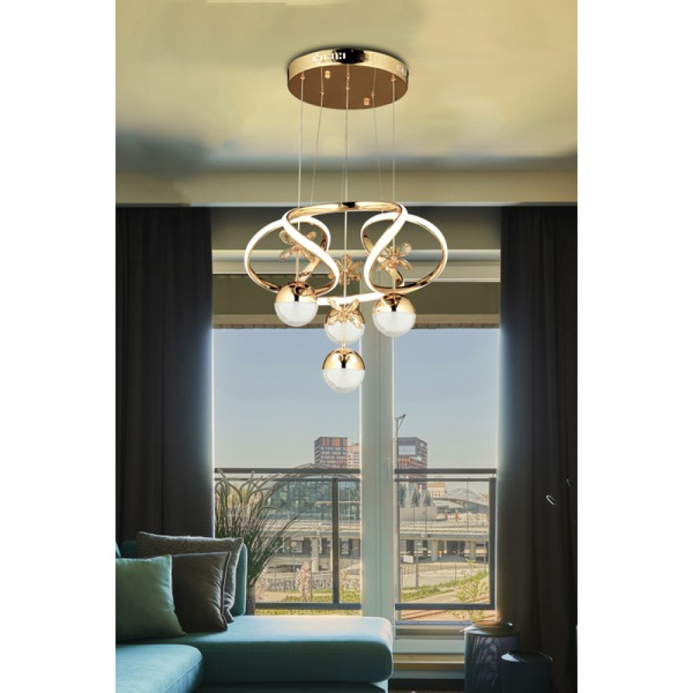 Burenze A Modern Sarkıt Power LED Avize Kelebekli Gold Sarı Ledli Avize BURENZE411 - 4'lü Avize Fiyatı