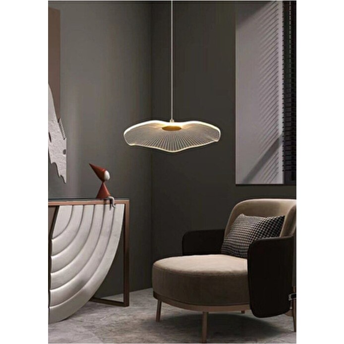Burenze Luxury Exclusive Tekli Sarkıt LED Avize Jellyfish Gold Sarı Ledli Avize 18 cm Çap - 1 Avize Fiyatı
