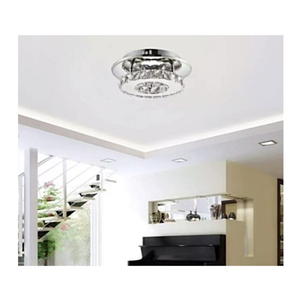 Burenze Luxury Modern Plafonyer Kristal Taşlı LED Avize Krom Kumandalı 3 Renk Uyku Modlu BURENZE765 - 1'li Avize Fiyatı