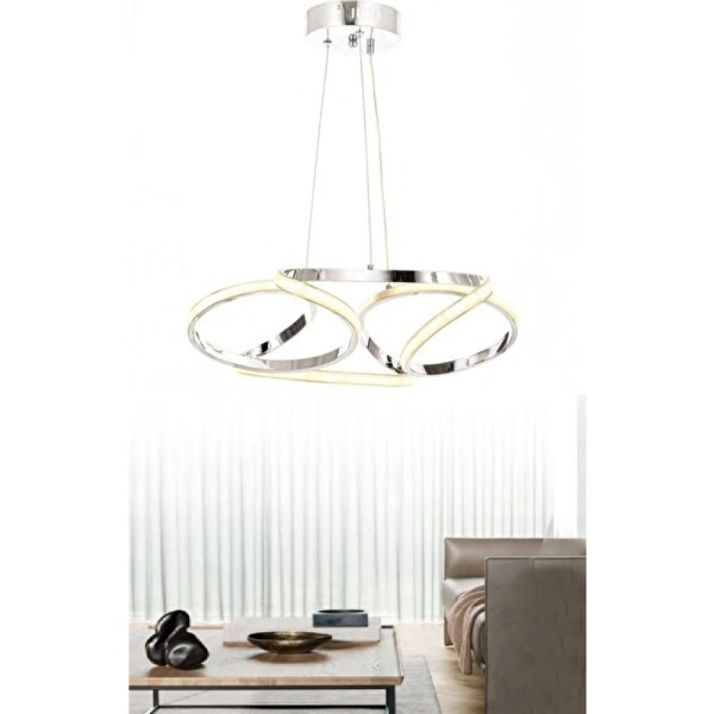 Burenze Luxury Modern Sarkıt Power Led Avize Krom Burenze823 - Açık Kahverengi Avize Fiyatı
