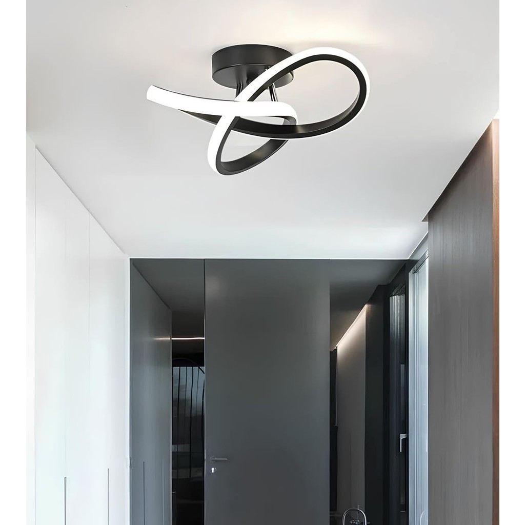 Burenze Modern Tavana Sıfır LED Avize Boomerang Ledli Avize Siyah Avize Fiyatı
