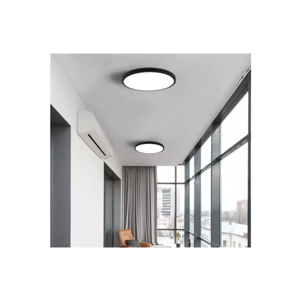 burenze Modern Tavana Sıfır Plafonyer Panel Led Avize Buz Beyazı Işık Siyah Metal Kasa Avize Fiyatı
