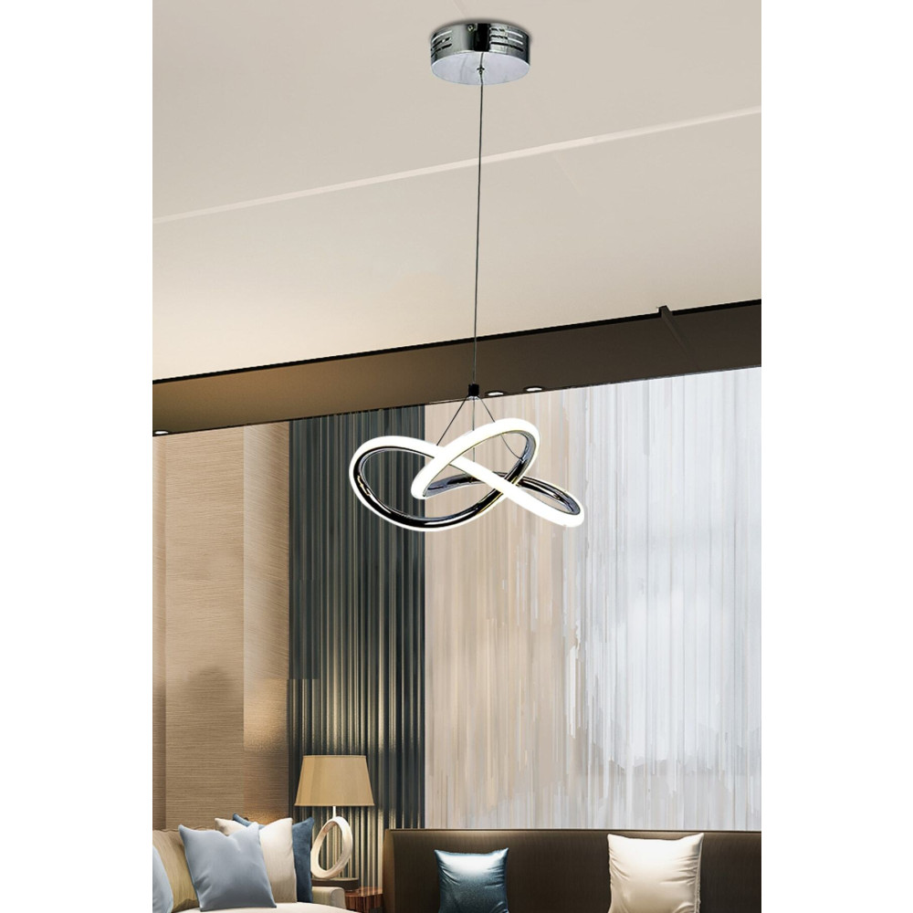 burenze Modern Tekli Sarkıt Power Led Avize Krom Beyaz Işık Ledli Avize Avize Fiyatı