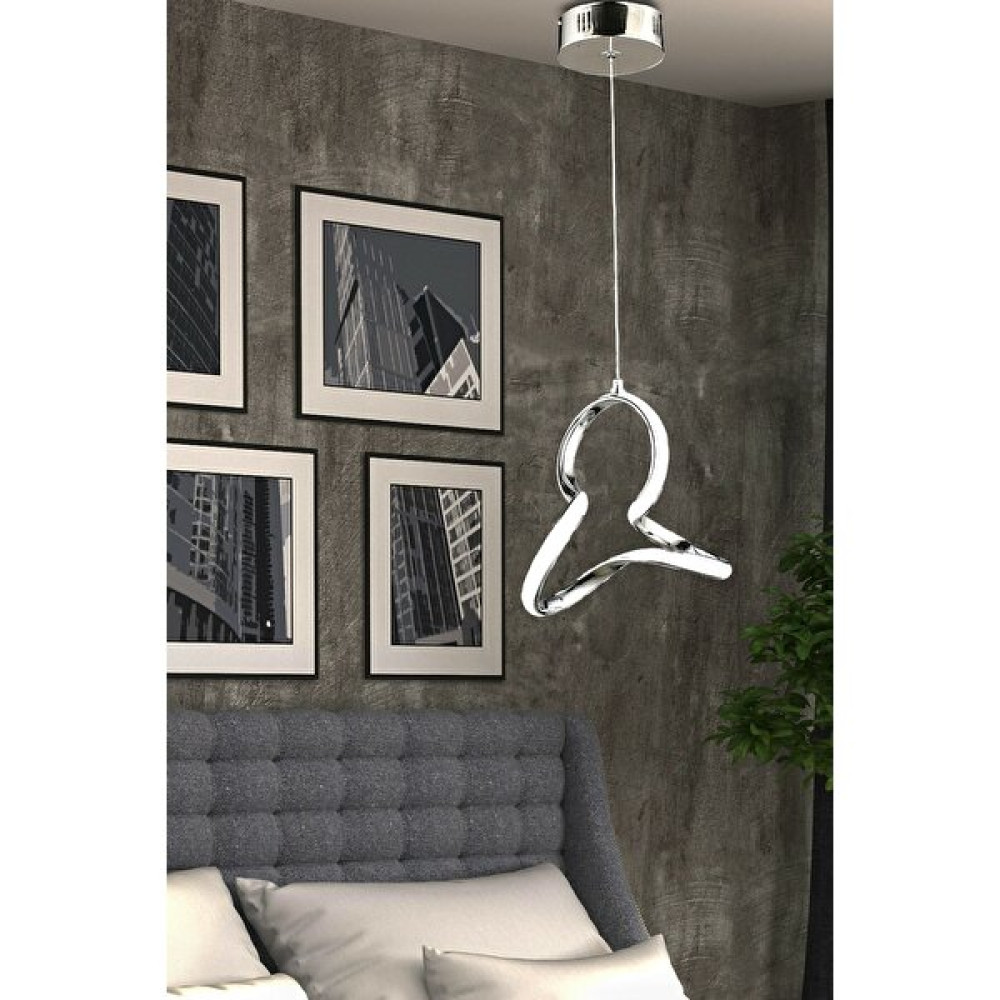 Burenze Modern Tekli Sarkıt Power LED Avize Krom Beyaz Işık Ledli Avize BURENZE987 - 1'li Avize Fiyatı