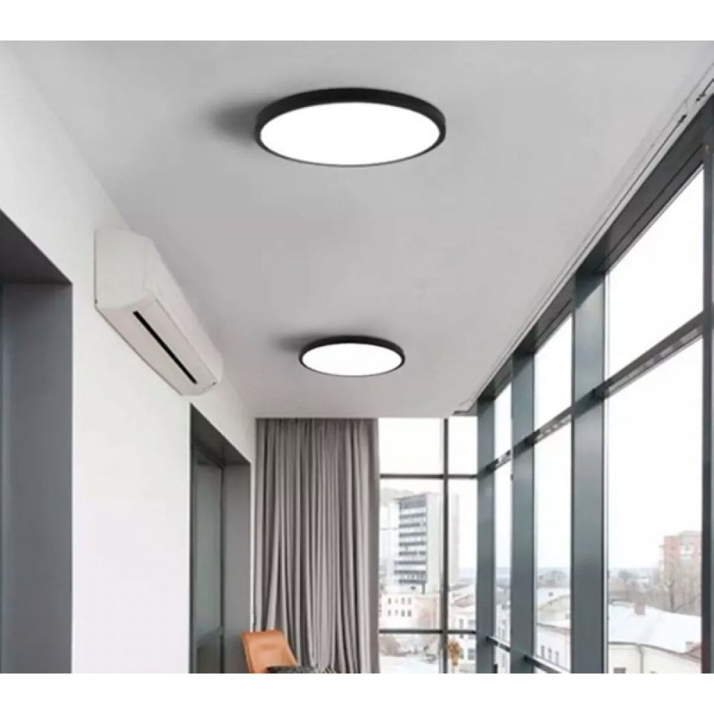 Burenze Tavana Sıfır Plafonyer Panel LED Avize 6500K Buz Beyazı Işık Siyah Gövde - 1'li Avize Fiyatı