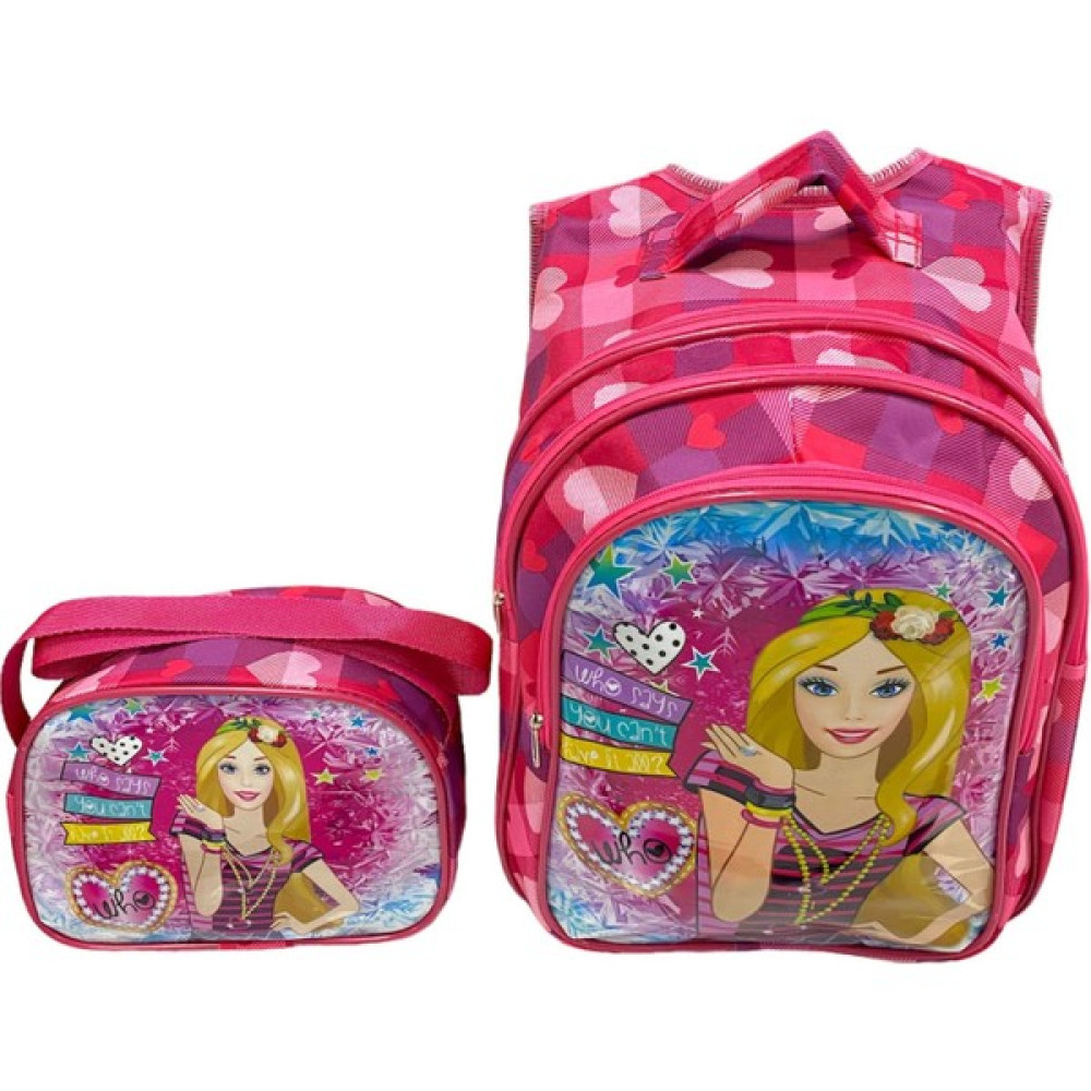 Burkay Çanta Barbie Yarasa Model Desenli Kumaş Lüks Ilkokul Çantası 2'li Takım Unisex Sırt Çantası Fiyatı