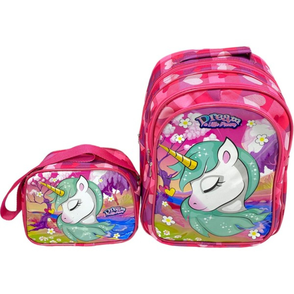 Burkay Çanta Unicorn Desenli Kumaş Lüks Ilkokul Çantası 2'li Takım - 6GA-Pembe Oto Boyaları Fiyatı