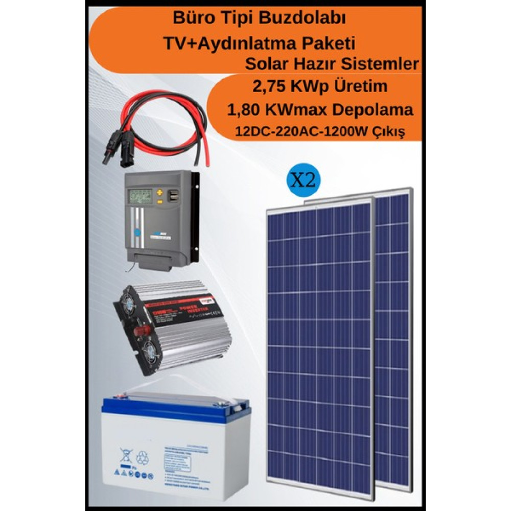 Büro Tipi Buzdolabı+Tv+Aydınlatma Maxi Solar Paket 2,75KWP - Beyaz Oto, Bahçe, Yapı Market Fiyatı