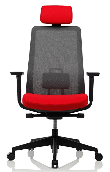Bürosit K10S Perfect Başlıklı Kırmızı Siyah Çalışma Koltuğu Çalışma Koltuğu Fiyatı