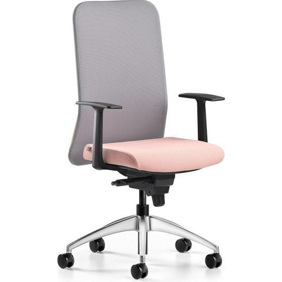 Bürotime Comfy Başlıklı Sabit Kol Krom Ayak Gri Somon Çalışma Koltuğu