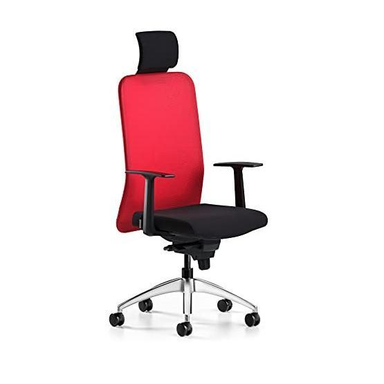 Bürotime Comfy Başlıklı Sabit Kol Krom Ayak Kırmızı Siyah Çalışma Koltuğu Ofis Çalışma Koltuğu Fiyatı