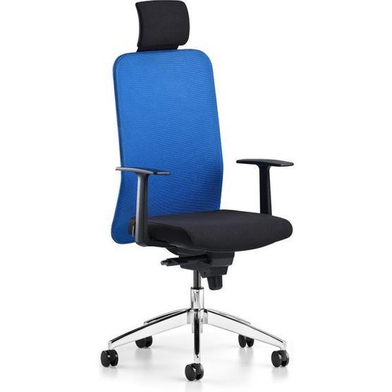 Bürotime Comfy Başlıklı Sabit Kol Krom Ayak Mavi Siyah Çalışma Koltuğu Ofis Çalışma Koltuğu Fiyatı