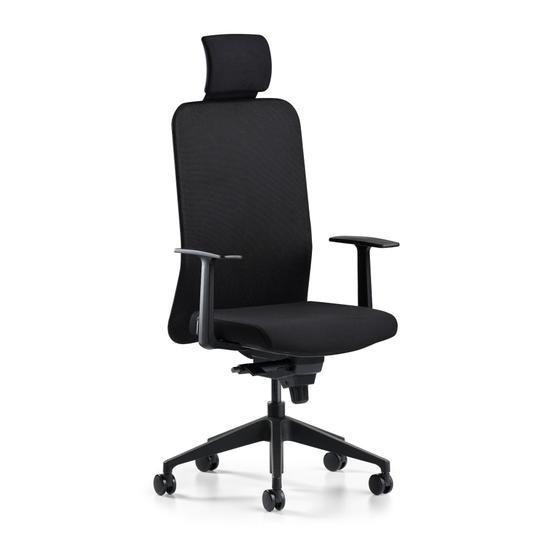 Bürotime Comfy Başlıklı Sabit Kol Plastik Ayak Siyah Çalışma Koltuğu