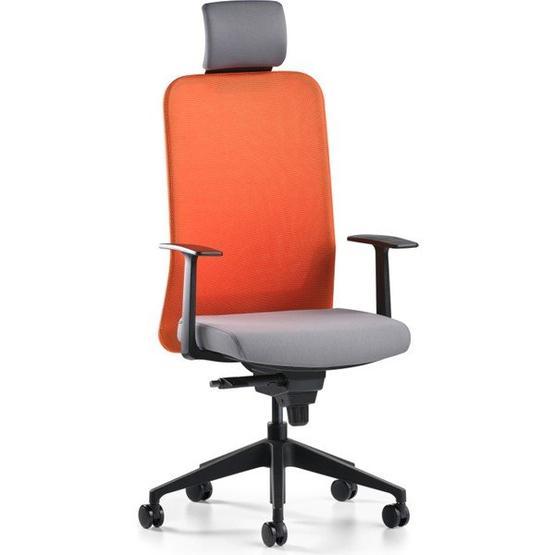 Bürotime Comfy Başlıklı Sabit Kol Plastik Ayak Turuncu Antrasit Çalışma Koltuğu