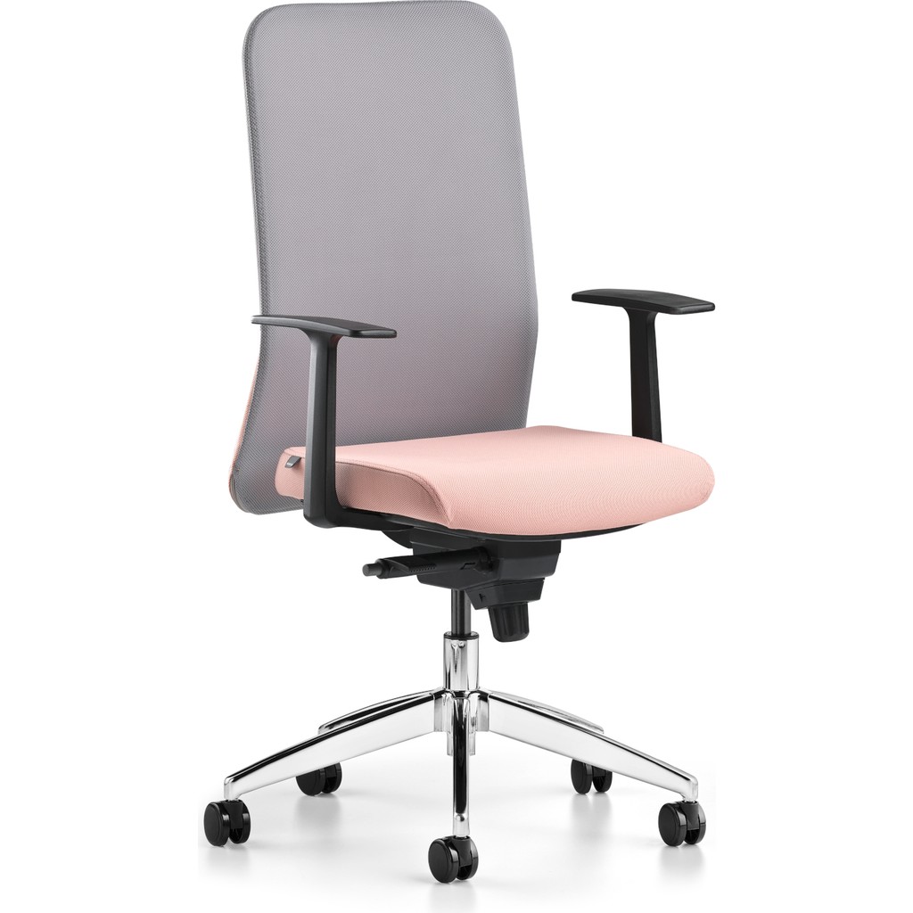 Bürotime Comfy Çalışma Koltuğu | Sabit Kol | Alüminyum Ayak | Gri/somon Ofis Koltukları Fiyatı